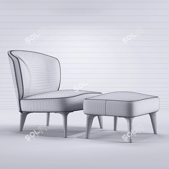  Modern Minotti Aston Armchair 3D model image 3