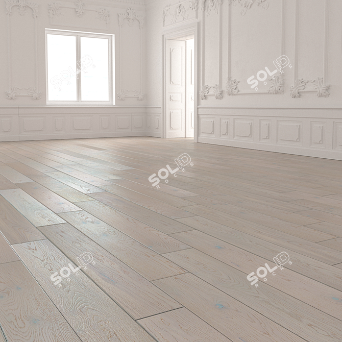 Natural Oak Wood Flooring 3D model image 3