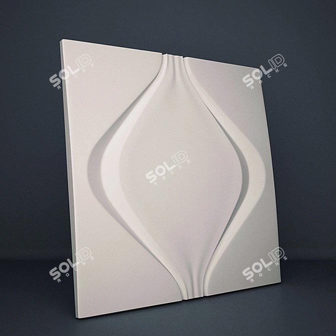 Elegant 3D Panel: "Soft Rhombus 3D model image 1