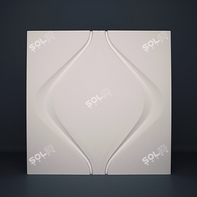 Elegant 3D Panel: "Soft Rhombus 3D model image 2