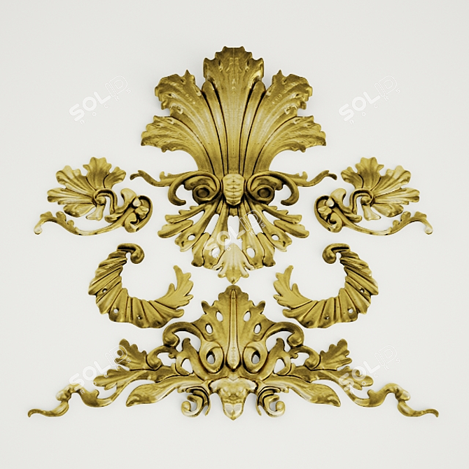 French Neoclassic Floral Décor 3D model image 1