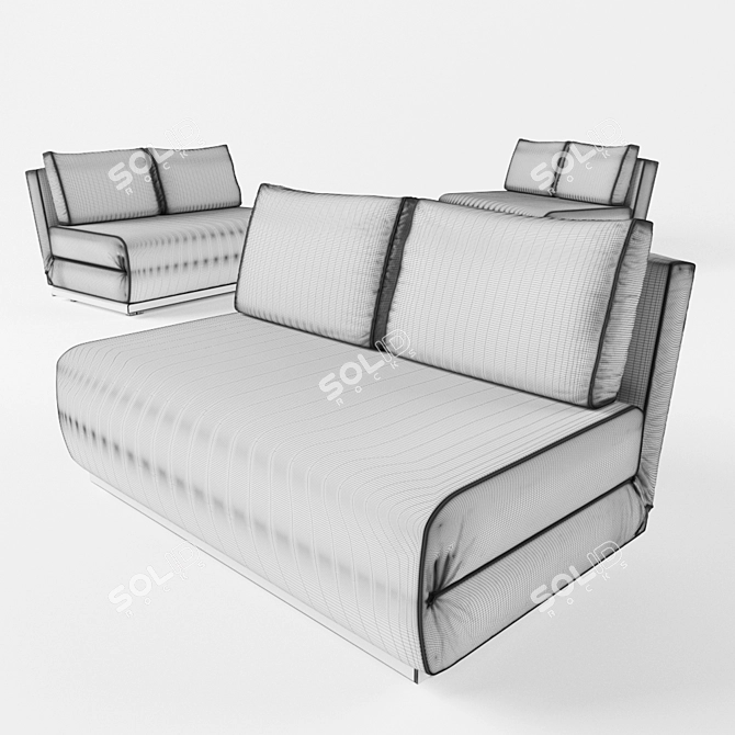 Compact and Chic: Softline City Sofa 3D model image 2