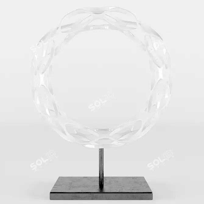 Elegant Voronoi Circle Decor 3D model image 1