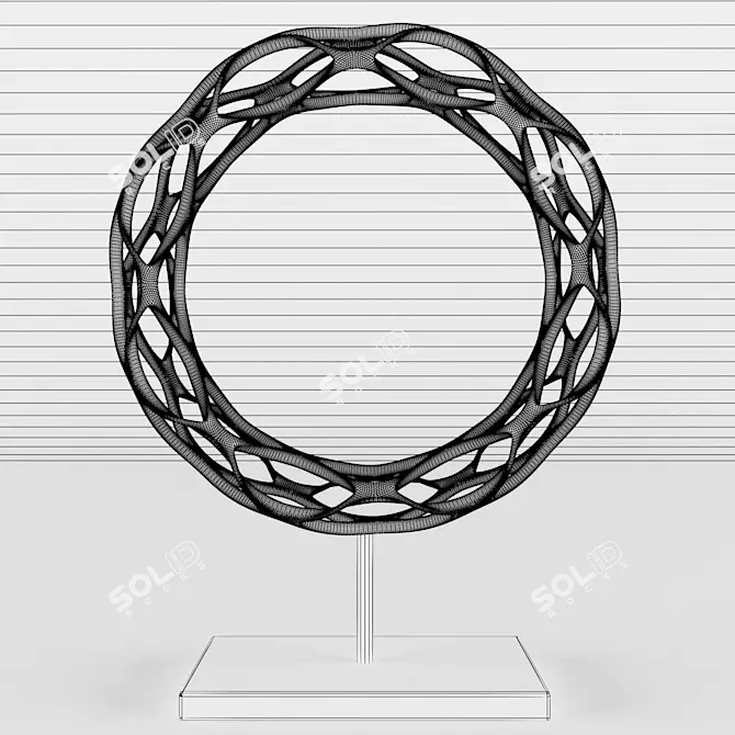 Elegant Voronoi Circle Decor 3D model image 2