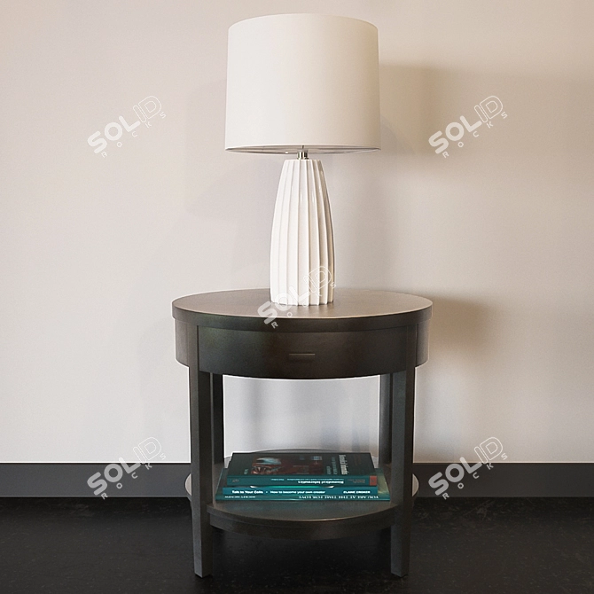 Elegant Ella White Lamp 3D model image 2