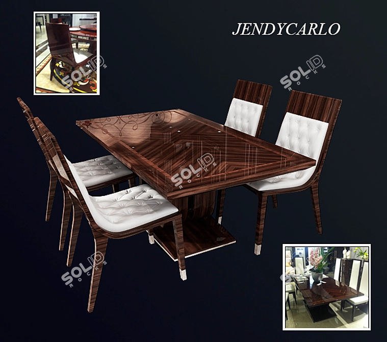 Elegant Harmony: "JENDYCARLO" Table Chair 3D model image 1