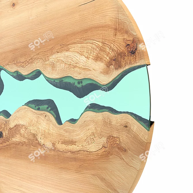 Natural Wood Slab Serving Tray 3D model image 2