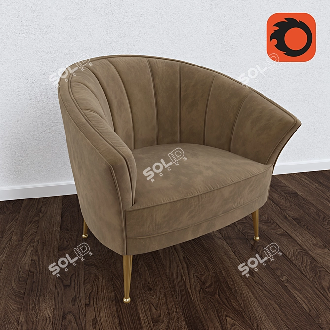 Elegant Maya Armchair by BRABBU 3D model image 1