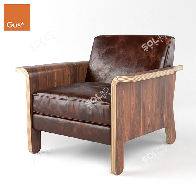 Contemporary Lodge Chair by Gus 3D model image 1