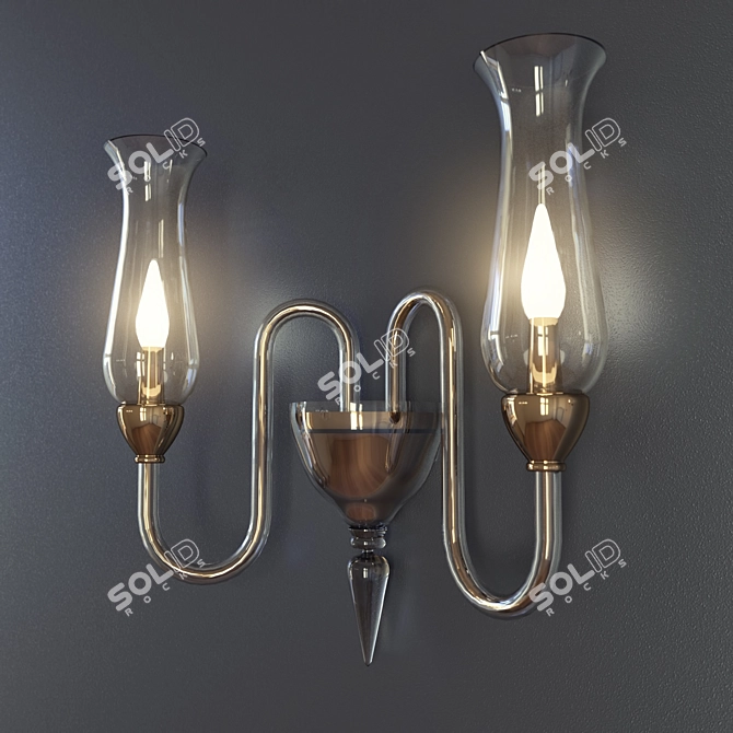 Majestic Murano Glass Chandelier 3D model image 2