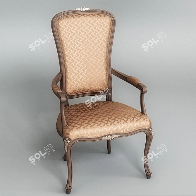 Classic Fur Chair 3D model image 1