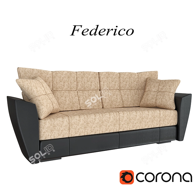 Elegant and Comfortable Sofa 3D model image 1