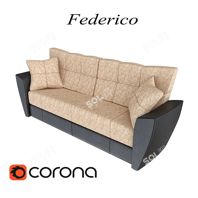 Elegant and Comfortable Sofa 3D model image 2