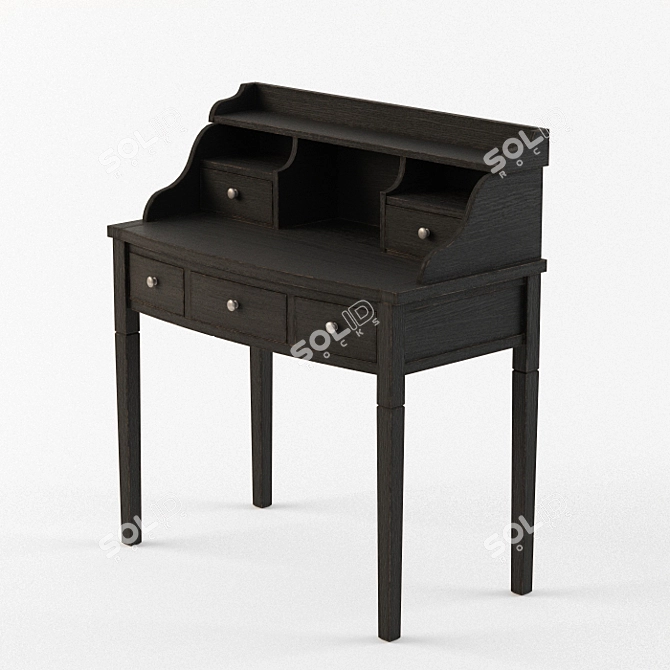 Sleek Black Bureau Desk: Safavieh's Edgewood 3D model image 1