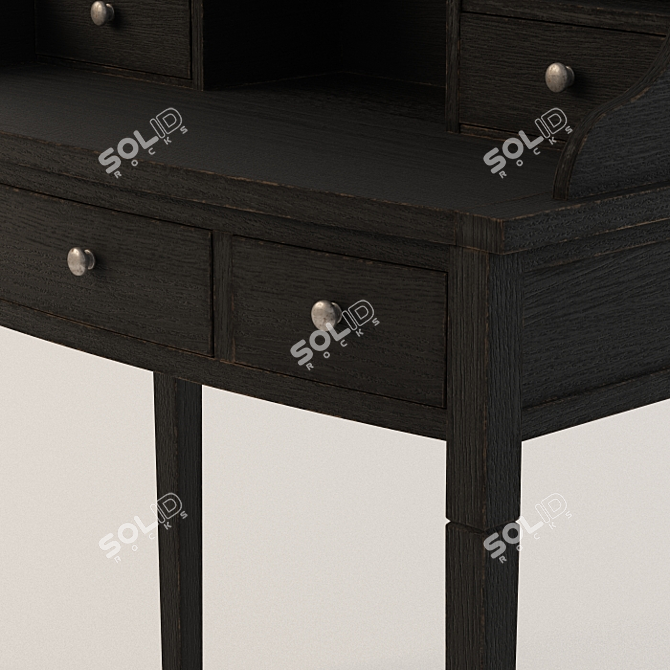 Sleek Black Bureau Desk: Safavieh's Edgewood 3D model image 2
