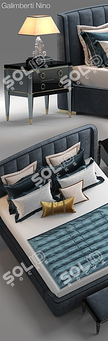 Luxurious Bed: Galimberti Zaffiro 3D model image 2