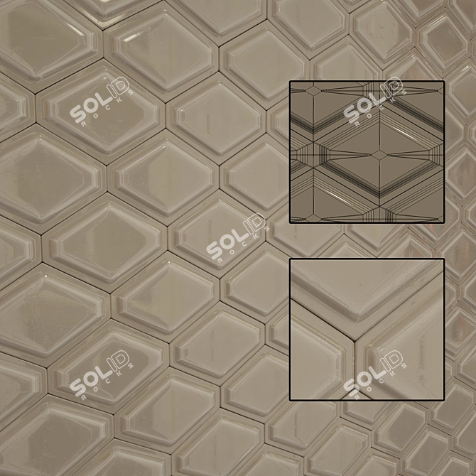 HexaWall: Modern Wall Tiles 3D model image 1