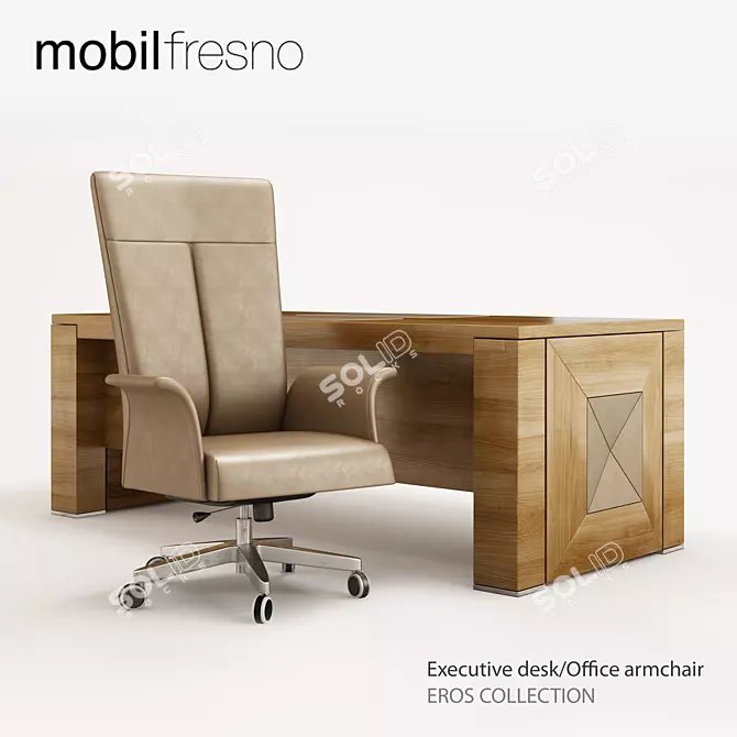 Luxury Office Set: Cabinet & Chair 3D model image 1