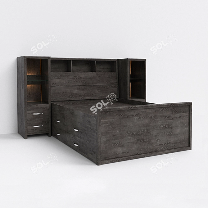 Kids Bed and Desk 3D model image 1