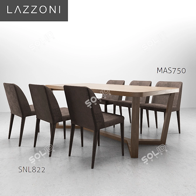 Modern Classic Dining Set 3D model image 1