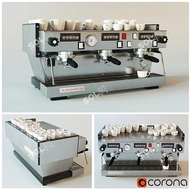 La Marzocco Linea Classic 3-Group Espresso Machine 3D model image 1