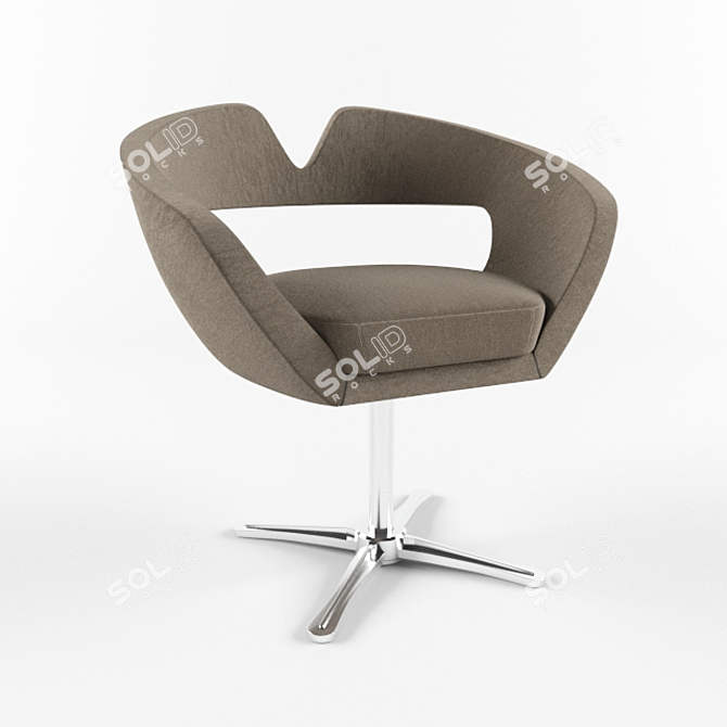 Patterned Armchair with Zipper Seam 3D model image 1