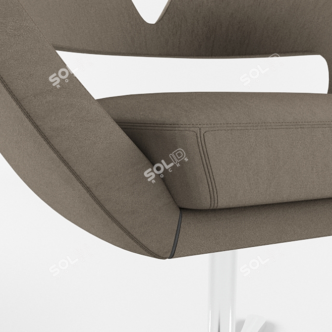 Patterned Armchair with Zipper Seam 3D model image 2