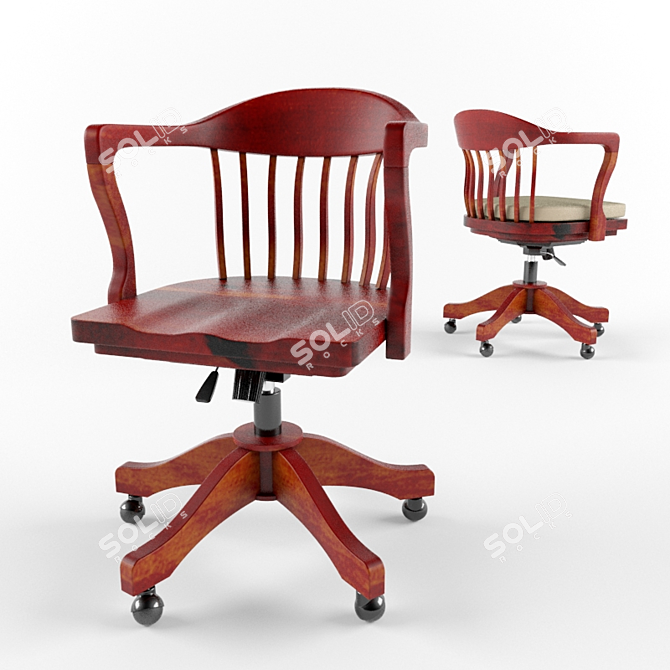 Profi Wood Desk Chair 3D model image 1