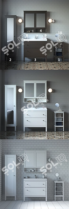 Stylish IKEA HEMNES Bathroom Collection 3D model image 2