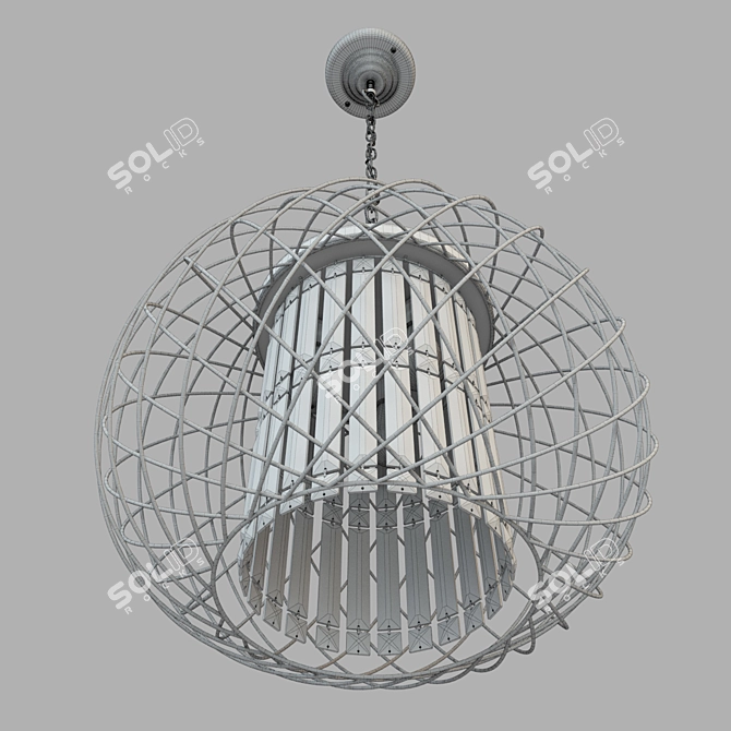 Elegant Black Crystal Pendant Chandelier 3D model image 3