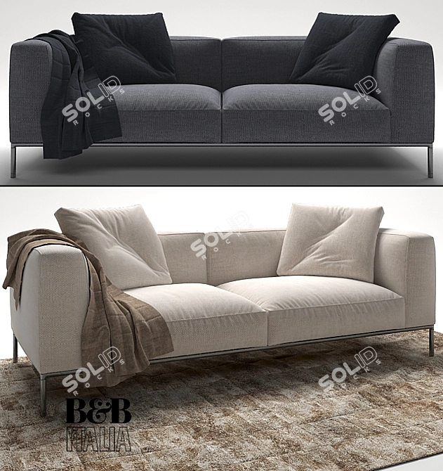 Modern Luxury: FRANK Sofa Set 3D model image 1