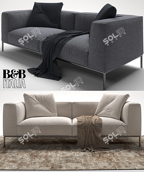 Modern Luxury: FRANK Sofa Set 3D model image 2