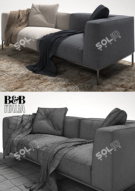 Modern Luxury: FRANK Sofa Set 3D model image 3
