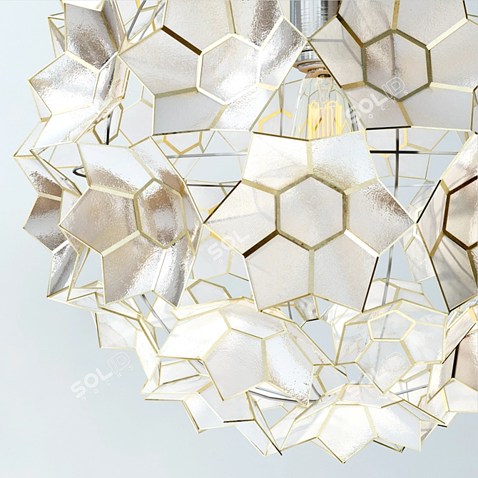 Elegant Capiz Flower Pendant 3D model image 3