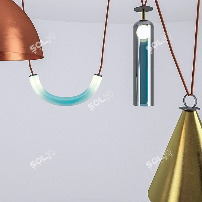 Dynamic Geometric Chandelier 3D model image 2