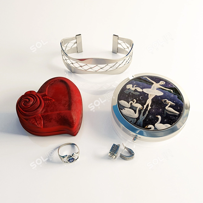 Elegant Jewelry Set 3D model image 1