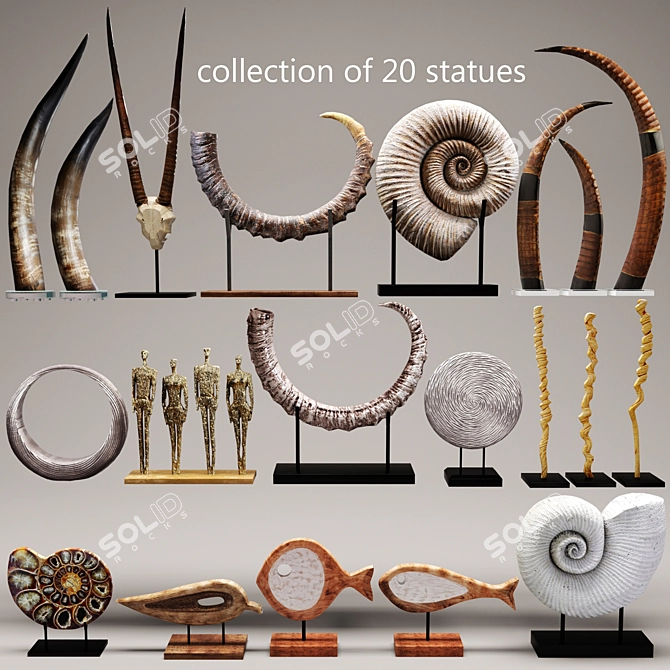 20 Statue Collection: Aesthetic Art 3D model image 1