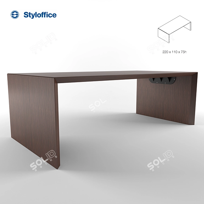 Italian Office Desk: Styloffice 3D model image 1