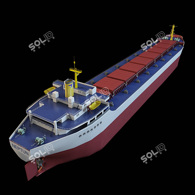 Animated Cargo Ship: Detailed and Optimized 3D model image 2