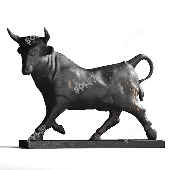 Vintage Spanish Bull Statue 3D model image 1