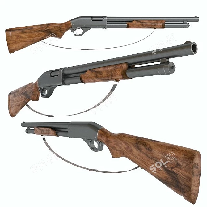 Tactical M870 Shotgun: Unrivaled Power 3D model image 1