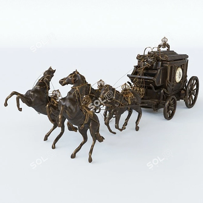 Time Master Coach Clock 3D model image 3