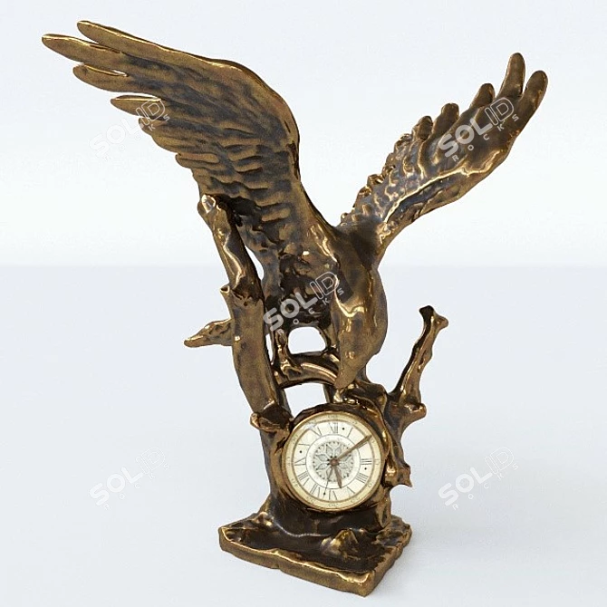 Majestic Eagle Timepiece 3D model image 1