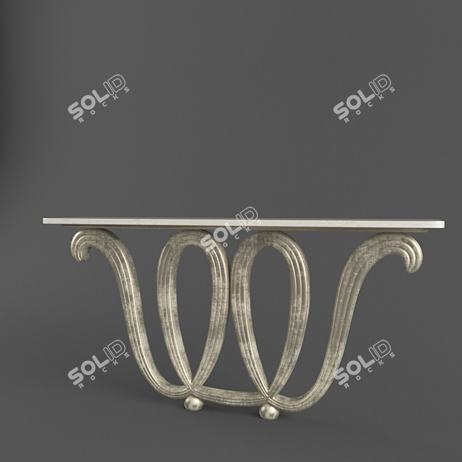 Sleek Borsani Console Table 3D model image 2