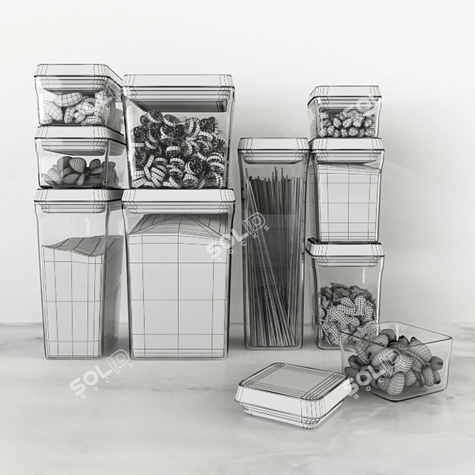 Kitchen Chic Decor Set 3D model image 2