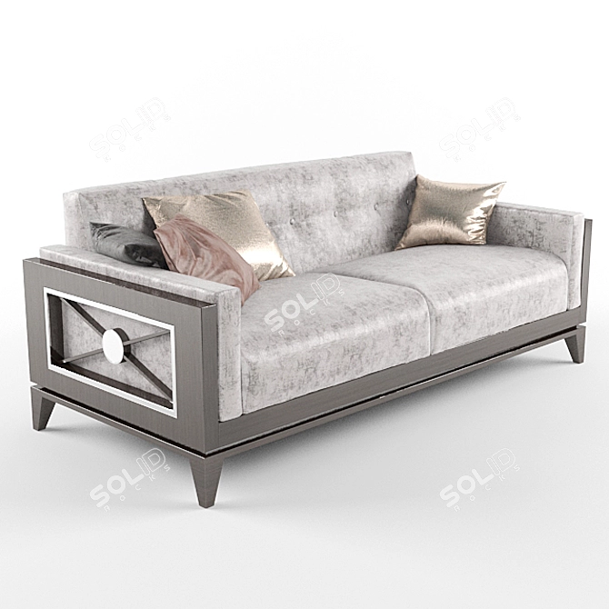 Elegant St. Tropez 3-Seater Sofa 3D model image 1