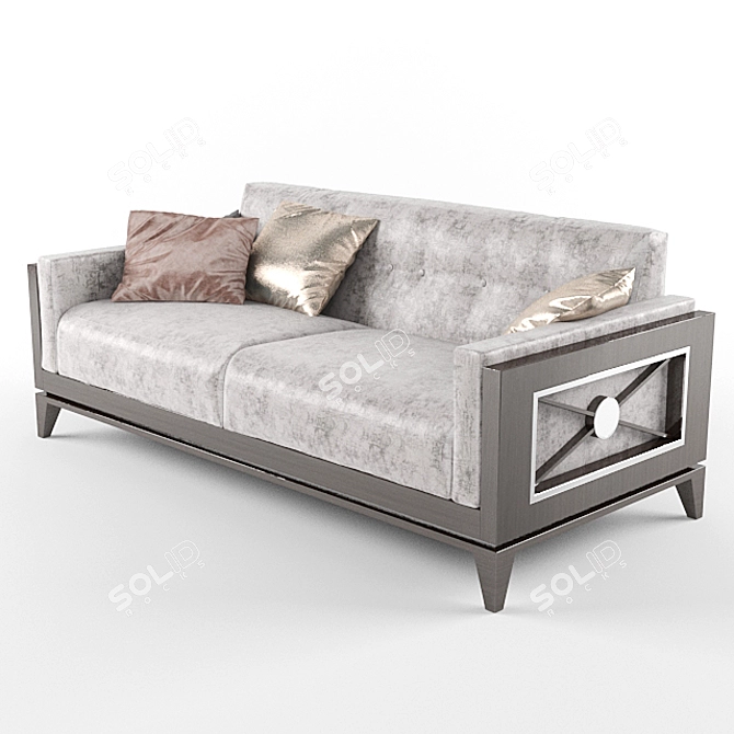 Elegant St. Tropez 3-Seater Sofa 3D model image 2