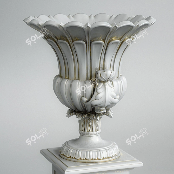 Classic Pedestal Vase: Timeless Elegance 3D model image 3