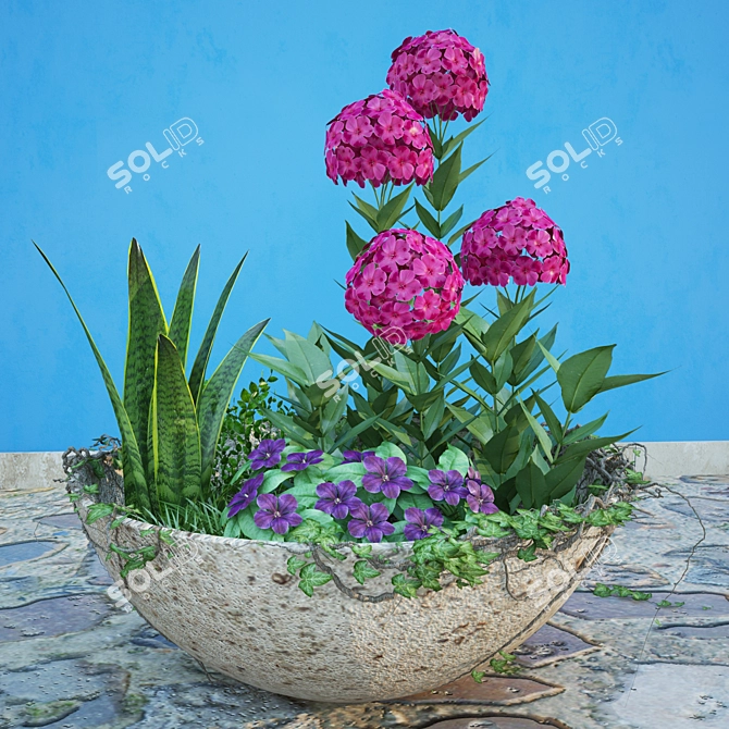 Romantic Garden Bed 3D model image 2