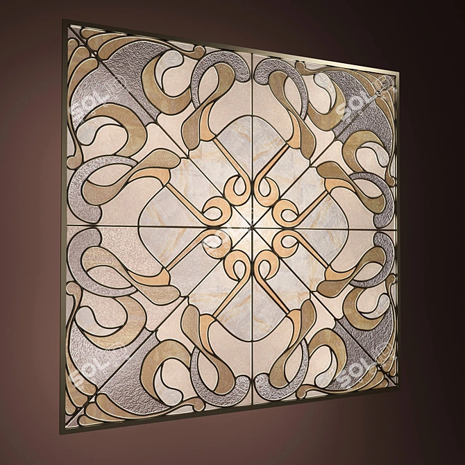 Classic Stained Glass Window 3D model image 1